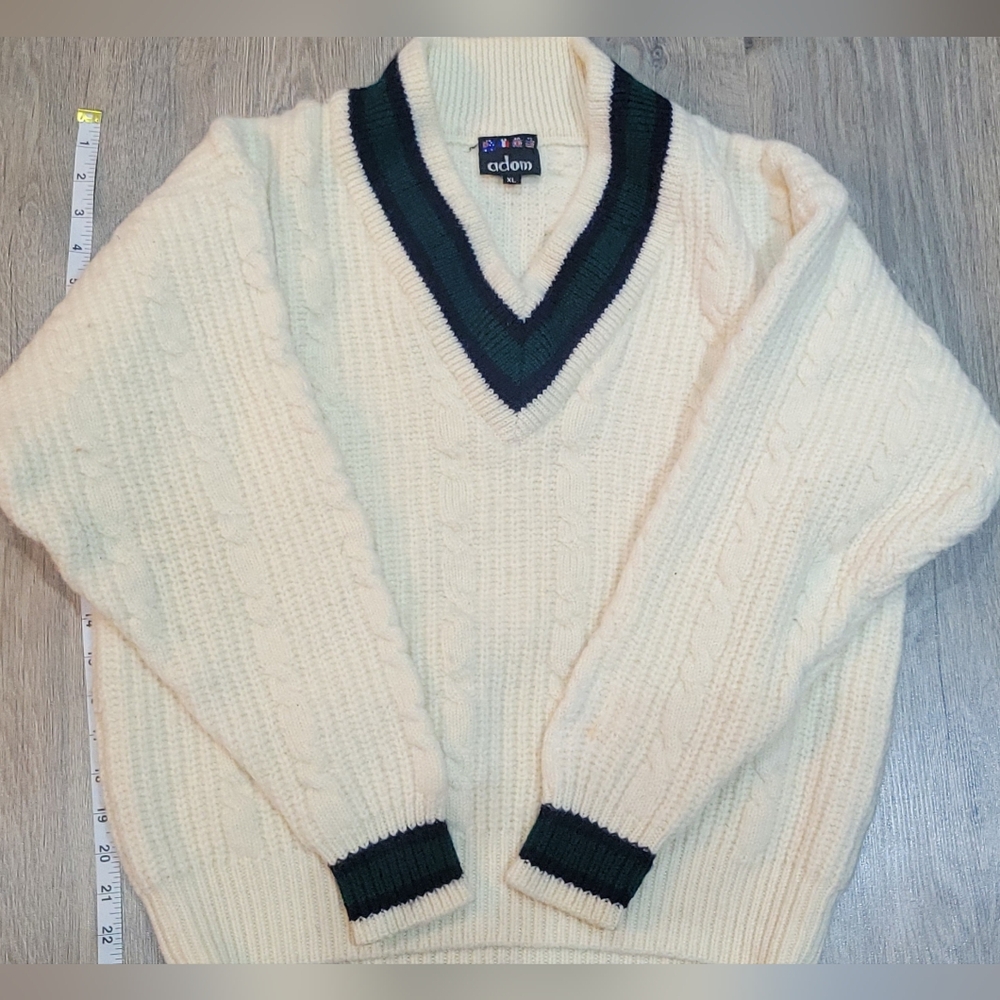 Cream V-Neck Men's Sweater